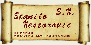 Stanilo Nestorović vizit kartica